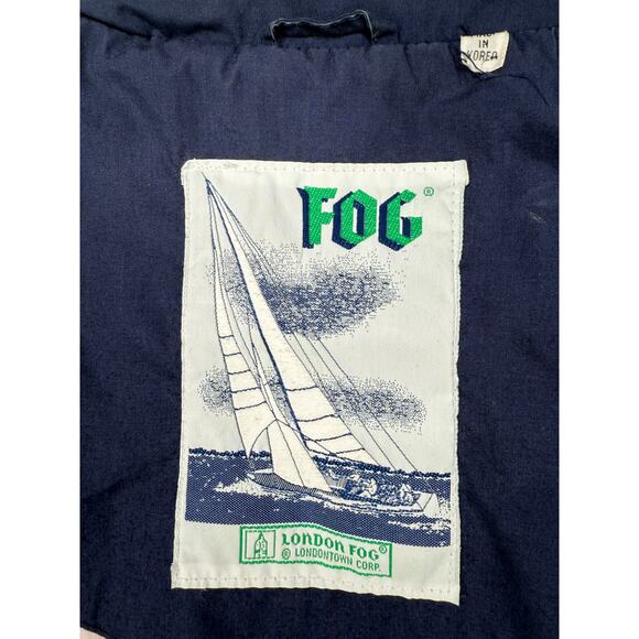 Vintage 90's London Fog Men's L Nautical Jacket Hood Sailing Windbreaker Red - Picture 5 of 10